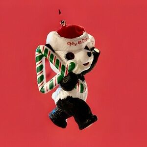 Hallmark Keepsake My 4th Christmas 1991 Panda Ornament Vintage EUC